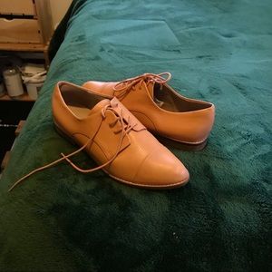 peach oxford flats